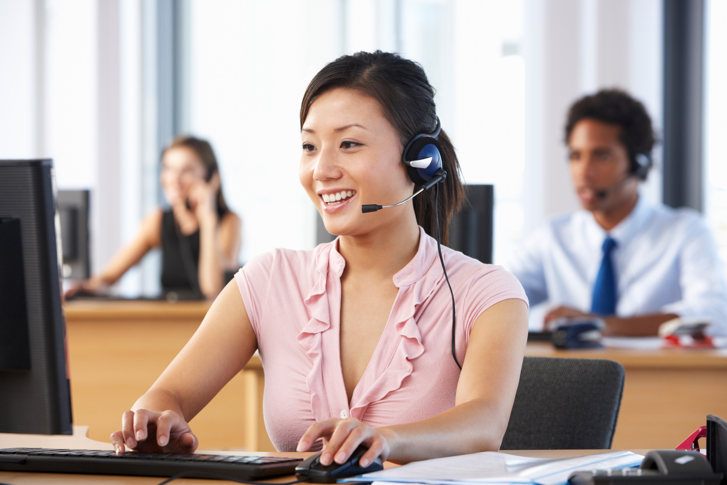 Friendly Customer Service Agent in Call Centre